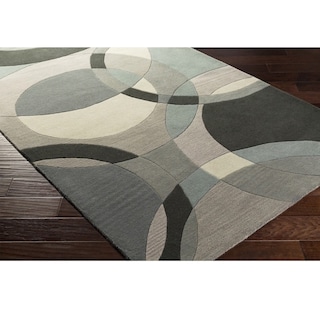 Mayflower Handmade Modern Circles Wool Area Rug
