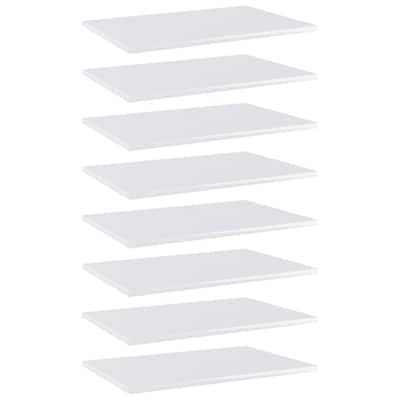 vidaXL Bookshelf Boards 8 pcs High Gloss White 23.6"x15.7"x0.6" Chipboard