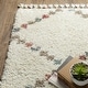 preview thumbnail 4 of 17, Style Haven Aire Diamond Lattice Ivory/ Multi Shag Tassel Fringe Area Rug.