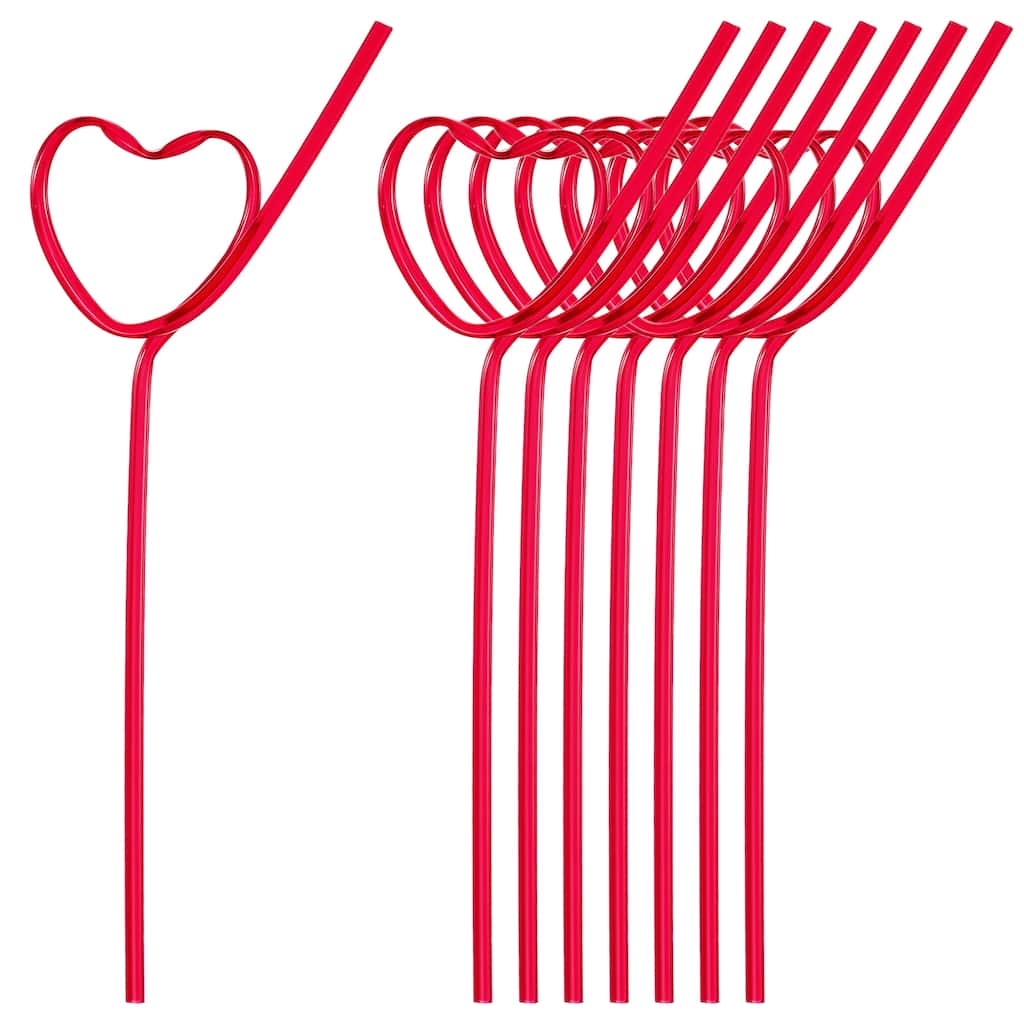 20pcs Silly Straws, 250x55mm Crazy Straws for Gift Christmas - Red