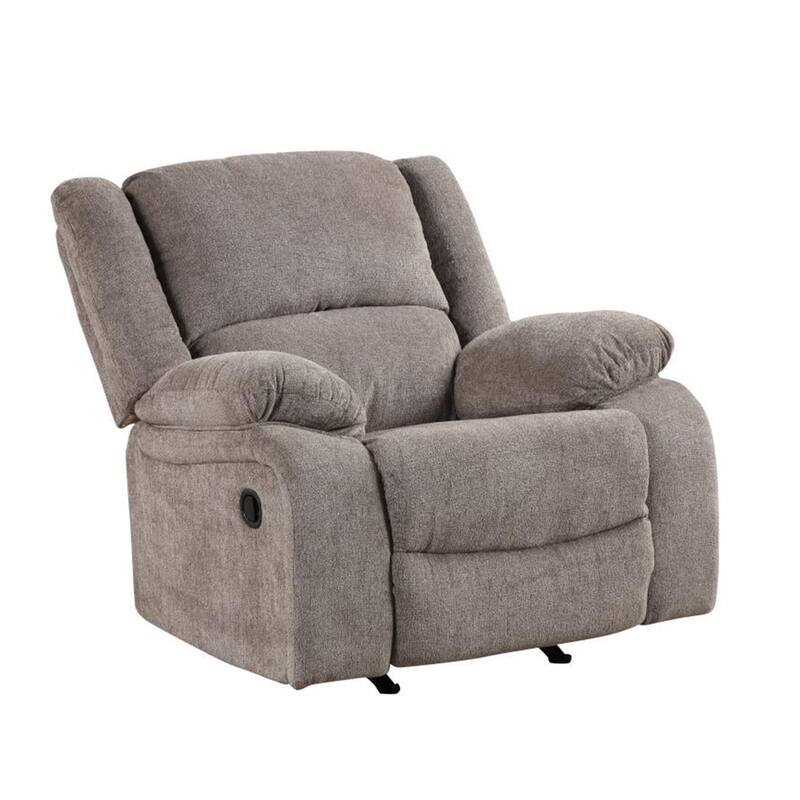 Cem Manual Reclining Chair, Pillow Tufted, Mocha Gray Chenille
