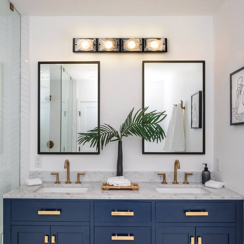 3-Light Modern Glass Bathroom Vanity Light with Handcrafted Curved Cloud Glass