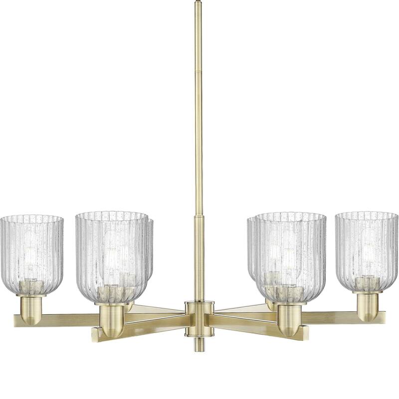 Innovations Lighting 716-6CR-11-35 Bridal Veil Chandelier Bridal Veil - Antique Brass / Seedy