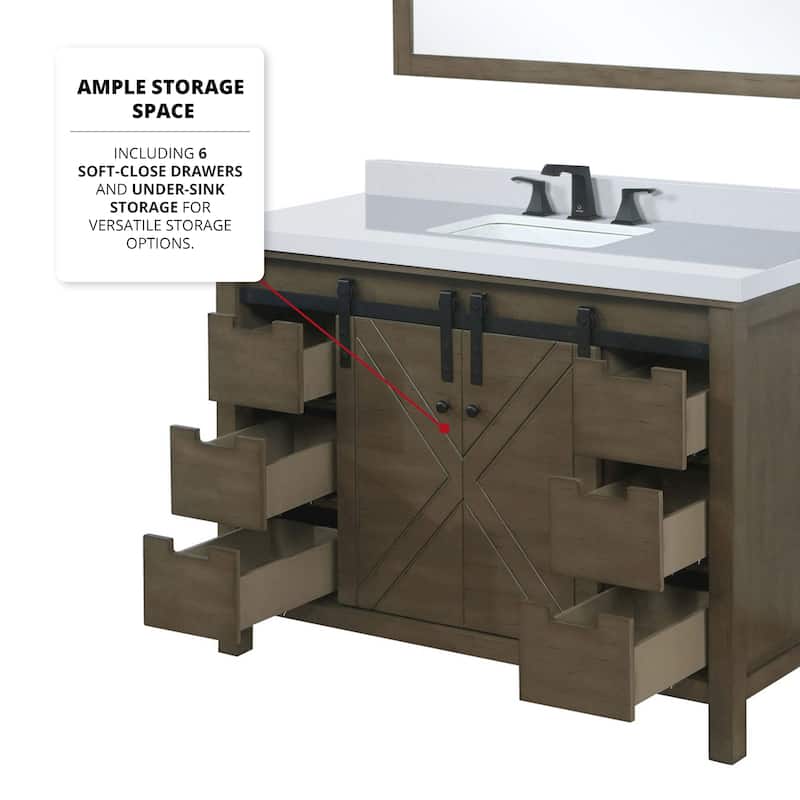 Marsyas 48 in W x 22 in D Brown Bath Vanity and Cultured Marble Countertop