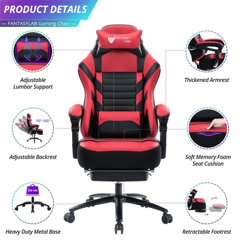 VECELO Gaming High Back Computer Racing Ergonomic Adjustable Swivel Chair  With Footrest(4 Color Option) - Bed Bath & Beyond - 33329733