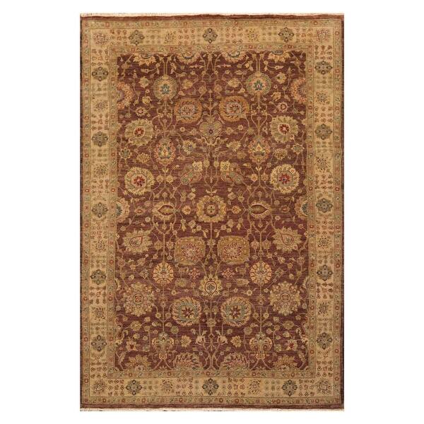 slide 2 of 10, Hand Knotted Brown New Zealand Wool Oriental Area Rug(6x9) - 5' 11'' x 8' 11''