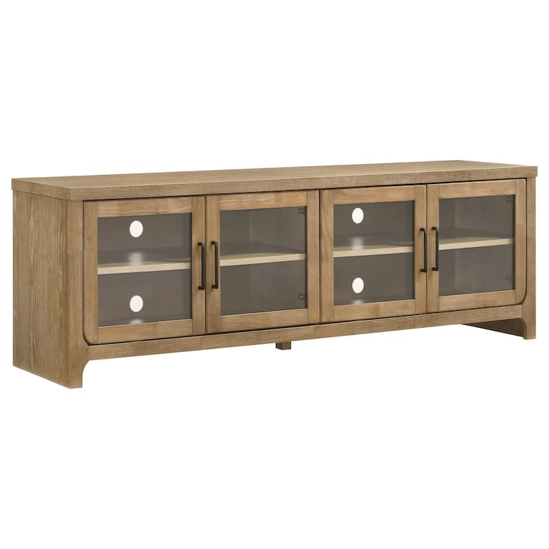Brenham 79-inch 4-door TV Stand Media Console Washed Oak - 78.75" x 15.75" x 24.25" - Washed Oak