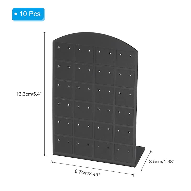 10pcs Earring Display Stand,Acrylic Earring Holder 48 Hole L Rack - Black
