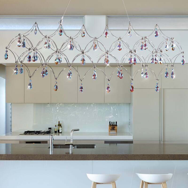 KAYLA Modern Crystal Chandelier - Luxury LED Pendant Ceiling Light