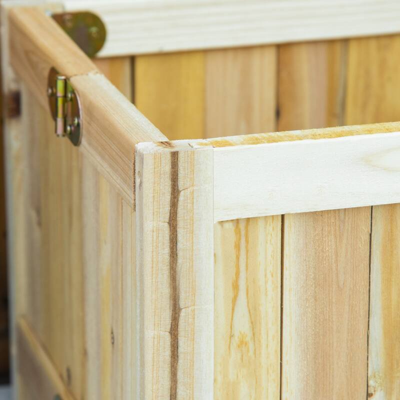 Outsunny 28'' x 12'' Foldable Raised Garden Bed, Elevated Planter Box, Wooden Planting Bed for Vegetables, Herbs, and Flowers