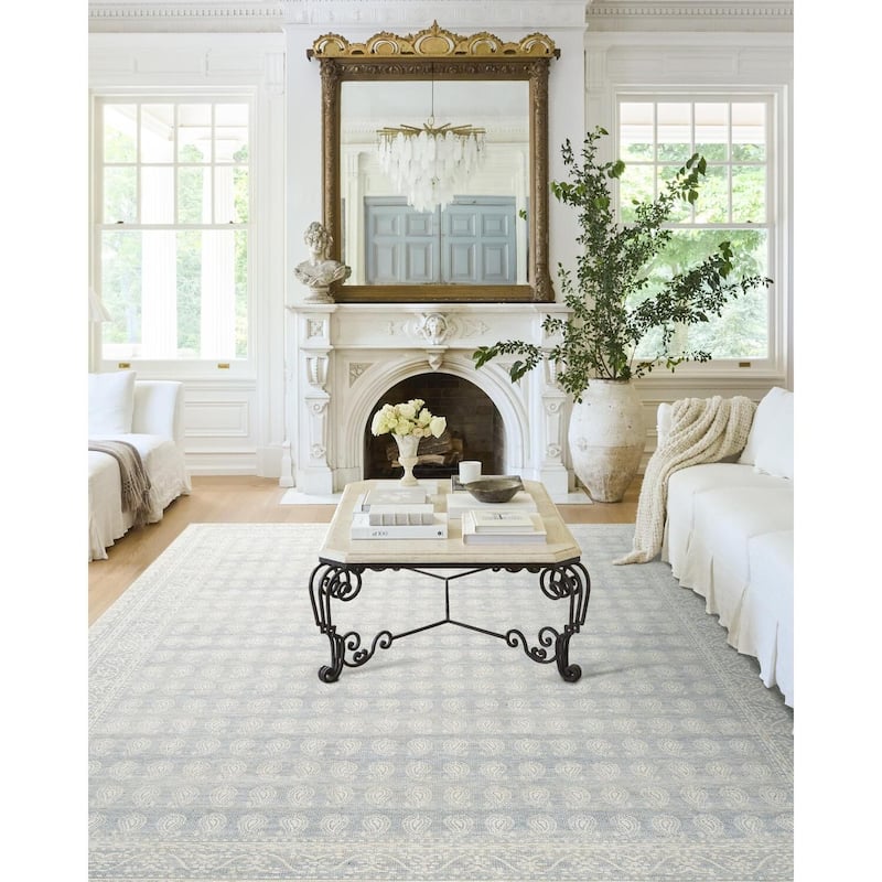 Nabela Noor Home x Livabliss Alo Traditional Area Rug - 7'10" x 10' - Sky Blue