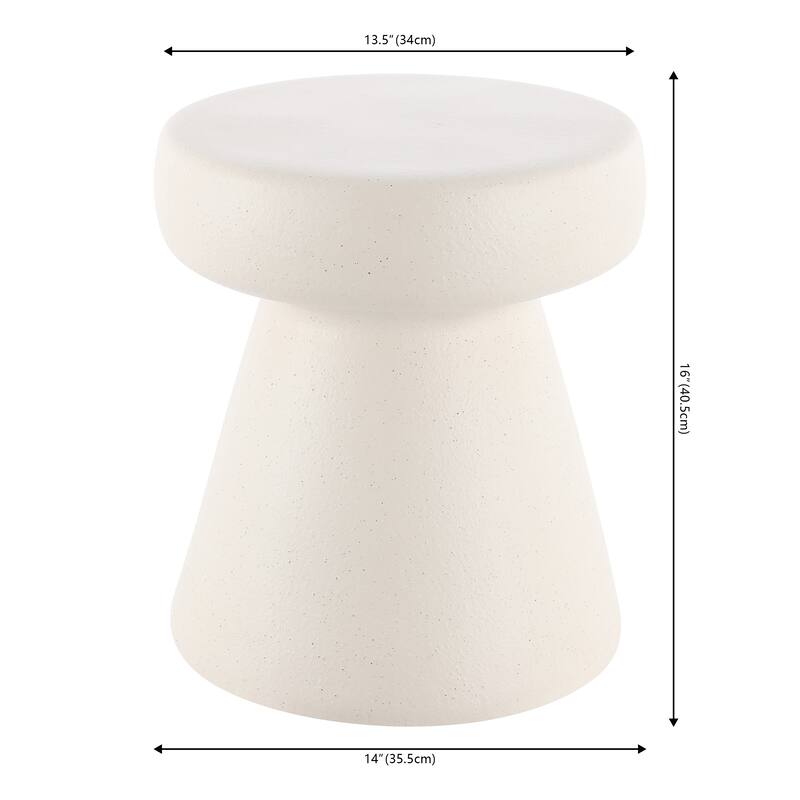 SAFAVIEH Kelsey Ceramic Decorative Garden Stool (Fully Assembled) - Matte Cream