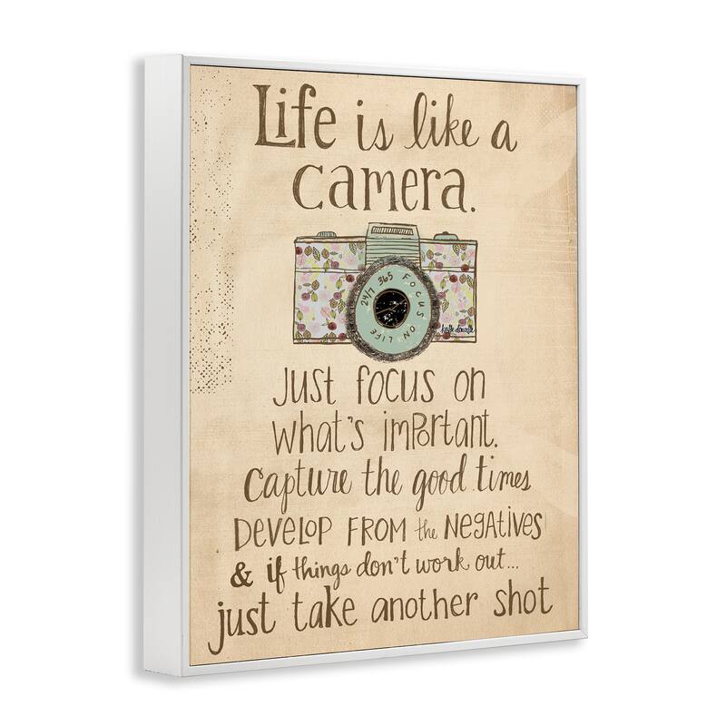 Life is Like a Camera Inspirational Framed Wall Art