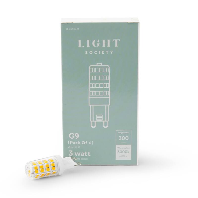 Light Society Set of 6 - Vita G9 30 Watt Equivalent 3 Watt LED Bulb - Clear