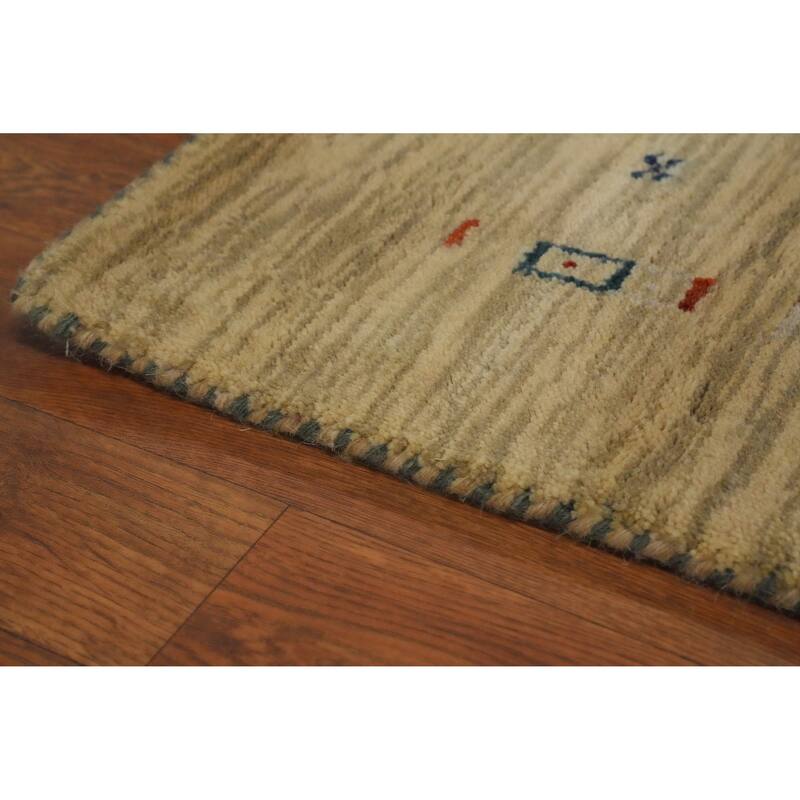 Handmade Wool Gabbeh Oriental Accent Rug Tribal Geometric Carpet - 5' 9'' X 4' 3''