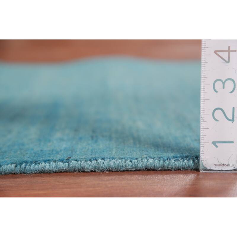 Light Blue Gabbeh Modern Rug Handmade Wool Carpet - 2'9" x 4'1"