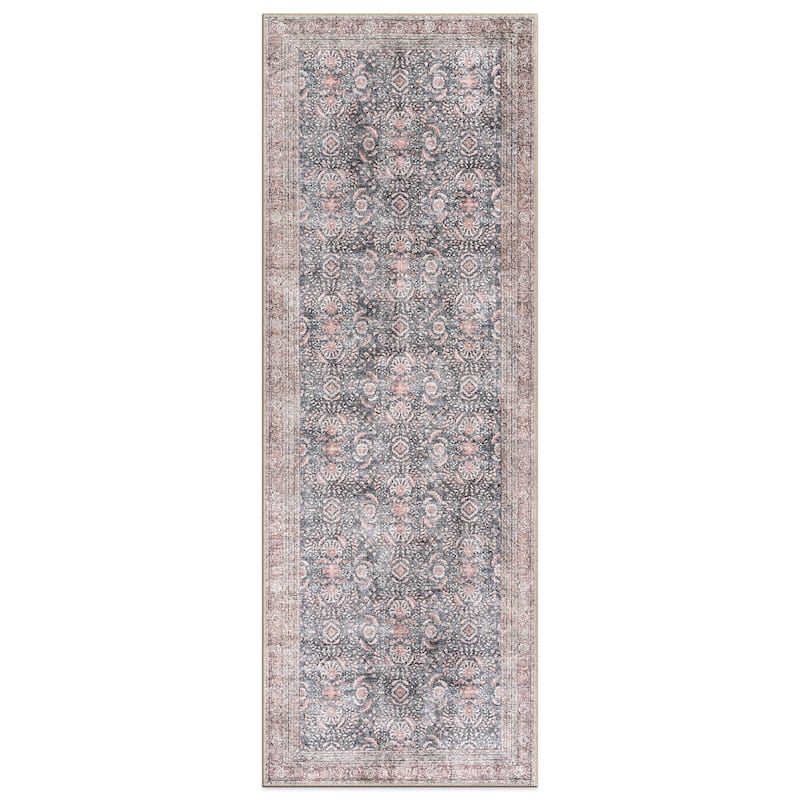 World Rug Gallery Vintage Inspired Machine Washable Non Slip Area Rug