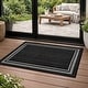 preview thumbnail 77 of 98, World Rug Gallery Border Indoor/Outdoor Flat Woven Area Rug 2' x 3' - Black