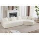 preview thumbnail 8 of 14, Creamy White Upholstered Sectional Sofa Modular 3 Seat Curved Sofa Couch - 3 Seater