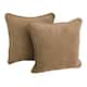 Porch & Den Blaze River 18-inch Microsuede Throw Pillow (Set of 2) - Java