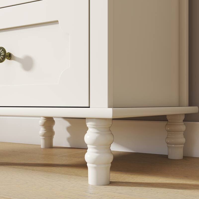 Storage Accent Cabinet Sideboard Buffet, Credenza with Glass Doors and Drawer for Dining Room, Entryway and Living Room