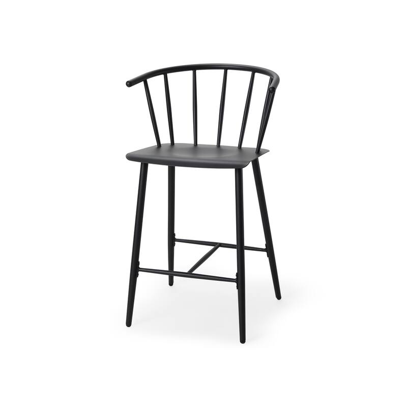 Colin Black Metal Counter Stool - 21.2"W x 21.2"D x 38.1"H