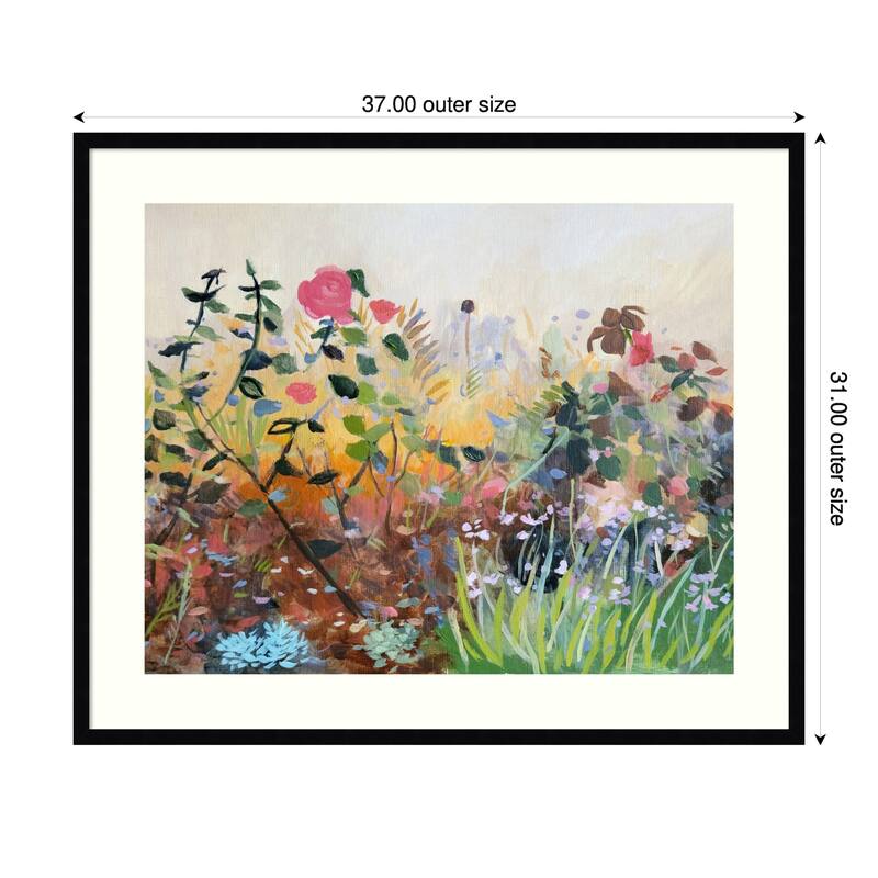 Winter Glow by Claire Whitehead Wood Framed Wall Art Print - Svelte Noir Black - Wood - 37 x 31 in - Black