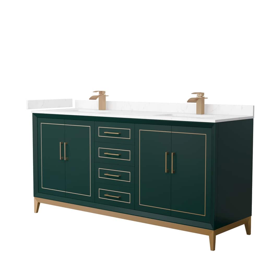 Marlena 72-Inch Double Vanity Set, Cultured Marble Top
