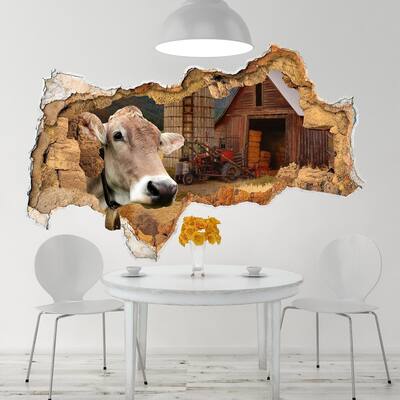 3D Wall Decal Cow Farm Animal