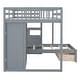 preview thumbnail 8 of 11, Full Over Twin Bunk Bed Frame with Drawers and Shelves, Wardrobe,Gray