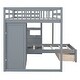 preview thumbnail 9 of 28, Full Over Twin Bunk Bed with Wardrobe & Drawers, Grey