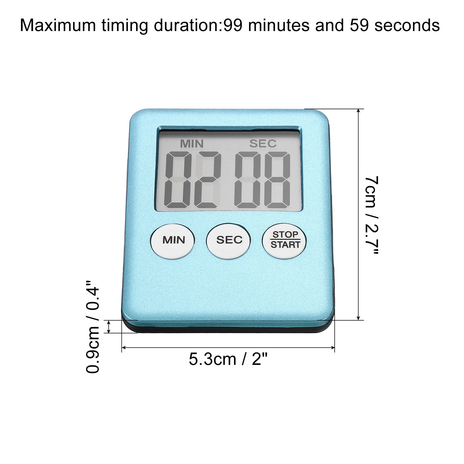 Unique Bargains Digital Timer,2pcs Small Count Down/Up Clock with Magnetic,Kitchen Timer White