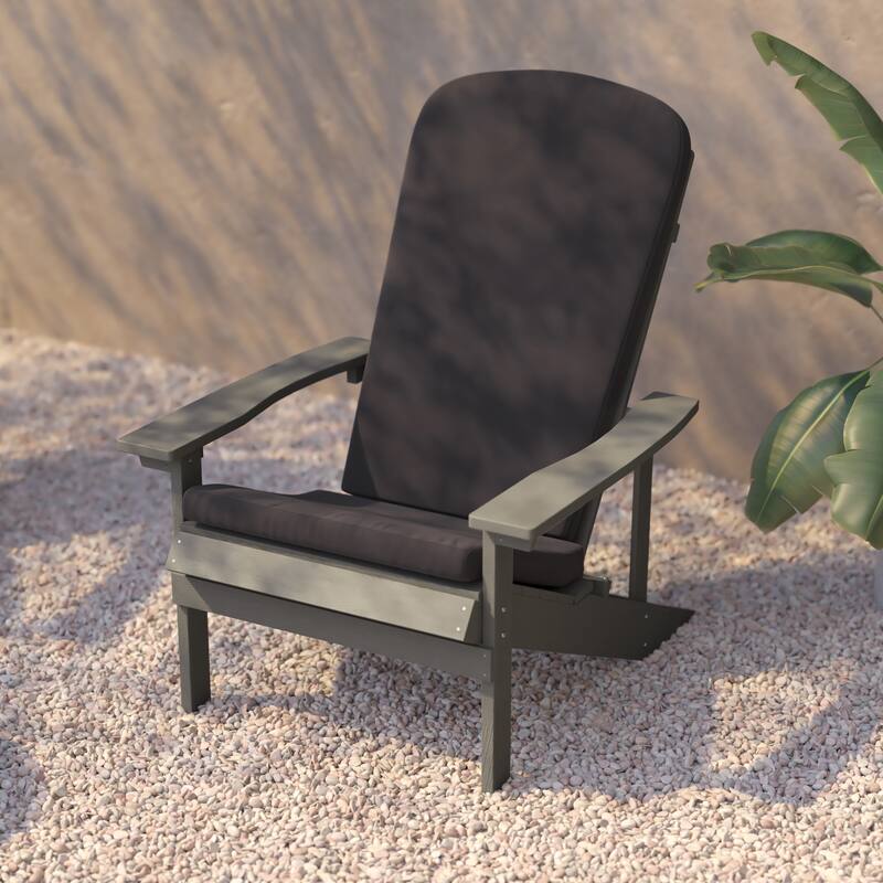 Indoor/Outdoor Adirondack Chairs with Cushions - Set of 2