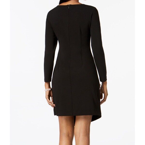 msk long sleeve embellished sheath dress