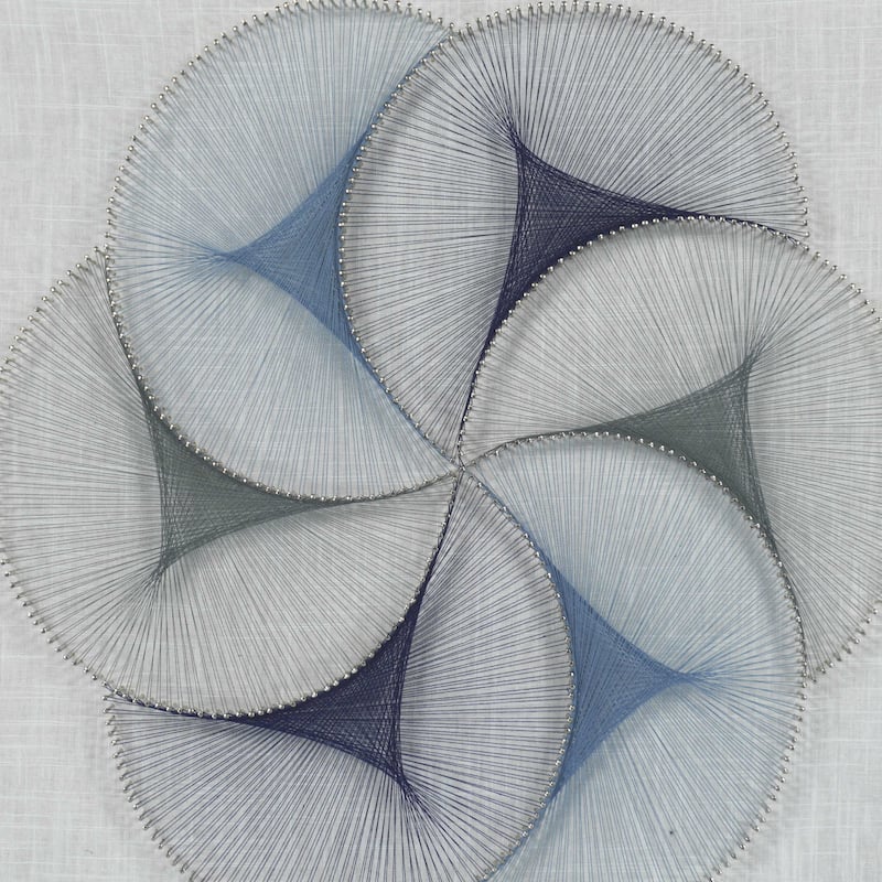 HUJI Abstract Blue String Art Shadow Box Wall Decor