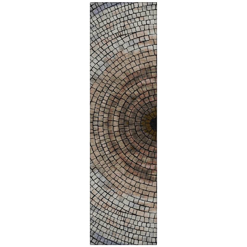 Machine Washable Indoor/ Outdoor Mosaic Rome Chantille Rug