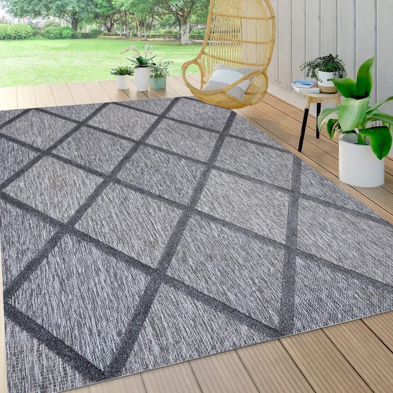JONATHAN Y Talaia Diamond Trellis Indoor/Outdoor Area Rug