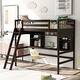 slide 2 of 27, Twin Size Loft Bed Frame with Shelves, Desk and Ladder, Versatility Solid Wood Storage Bed Frame for Kids, Teens