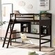 preview thumbnail 1 of 20, Twin Size Loft Bed with Storage Shelves, Desk, and Ladder - Ideal for Kids' Rooms Espresso