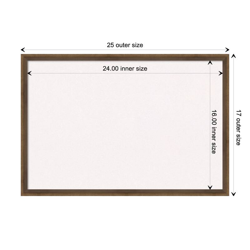 Lucie Wood Framed White Corkboard Bulletin Board - Lucie Light Bronze - Board Size 24x16