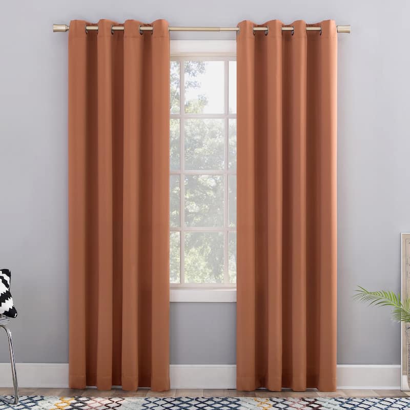 Porch & Den Nantahala Room Darkening Grommet Curtain Panel, Single Panel - 54 x 63 - Sienna