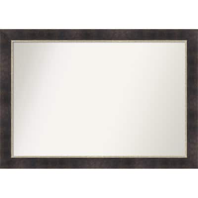 Odin Antique Bronze Non-Beveled Wood Framed Bathroom Vanity Wall Mirror - Odin Antique Bronze