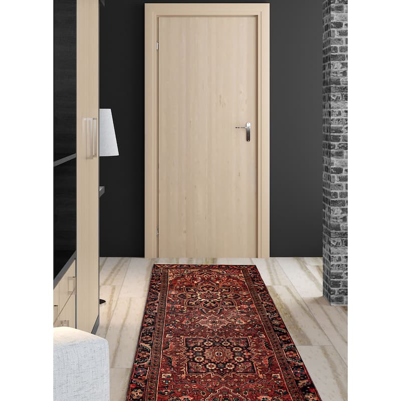 ECARPETGALLERY Hand-knotted Sarabi Red Wool Rug - 3'8 x 12'6
