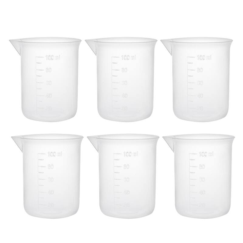 6pcs Measuring Cup Labs PP Plastic Graduated Beakers