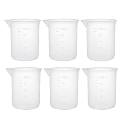 6pcs Measuring Cup Labs PP Plastic Graduated Beakers
