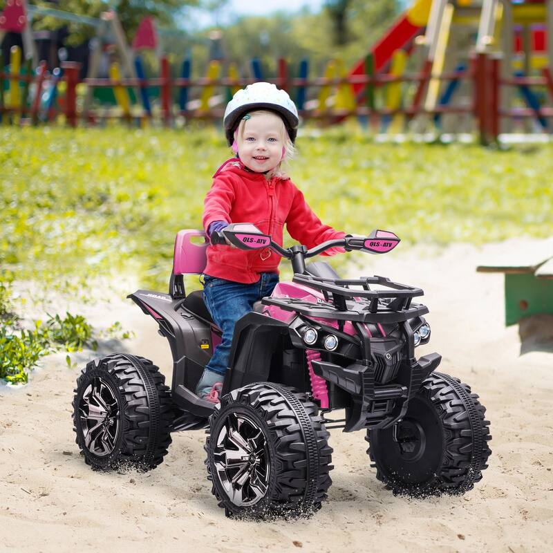 12V Battery-Powered Kids ATV Ride-On Car with LED Headlights, MP3, USB, and Rechargeable Battery