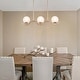 preview thumbnail 4 of 8, Mid-Century Modern 3-Light Gold Frosted Glass Linear Chandelier for Kitchen Island - 30"W x 7.5"H