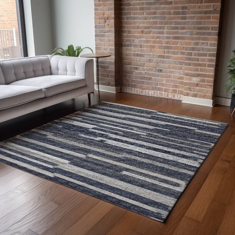 Premium Washable Super Soft Contemporary Stripes Mayfield Rug