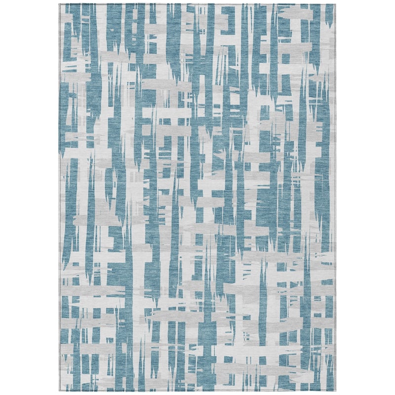 HomeRoots Striped Transitional Rectangle Outdoor Rug