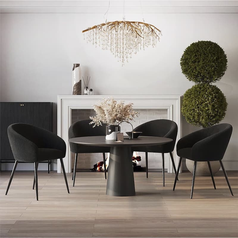 10-Light Gold Branch Chandelier With Champagne Beaded Crystal Accents